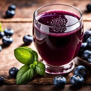 Basil Blueberry grape juice